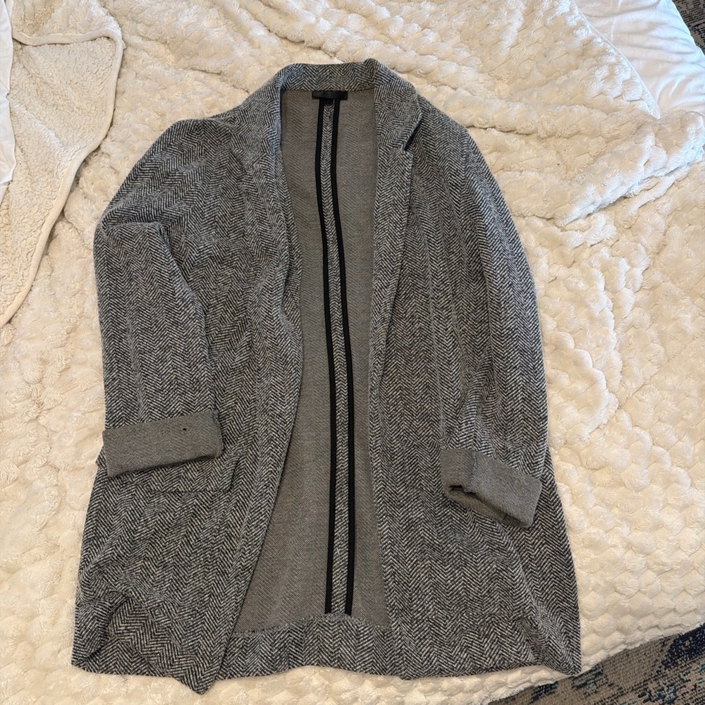 Topshop Gray Herringbone Blazer